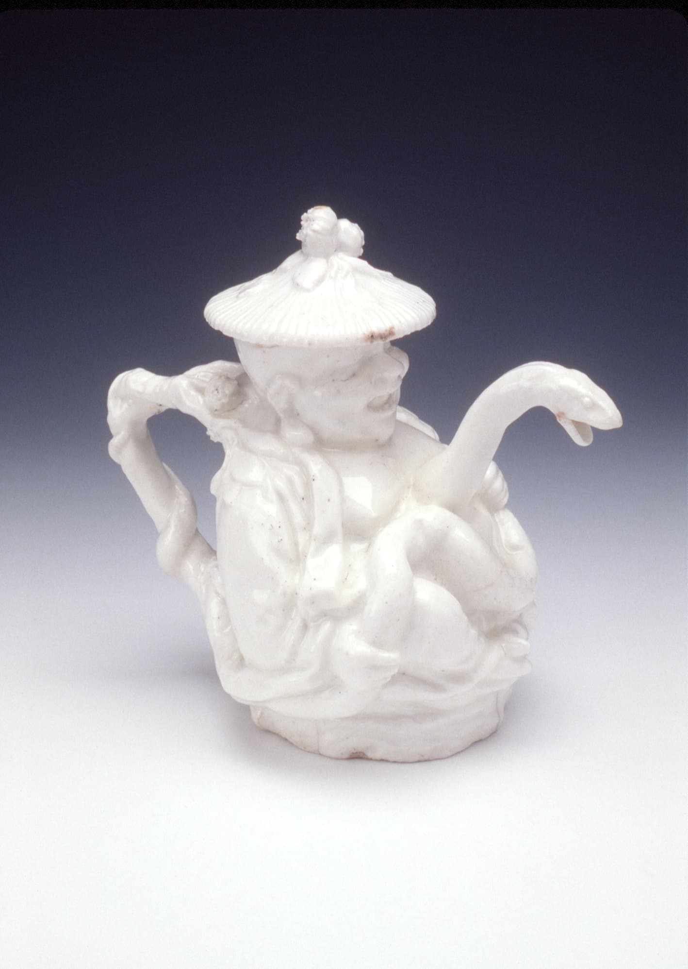 Chelsea Porcelain, Chinaman Teapot, Courtesy of the Kamm Teapot Collection, Craft in America