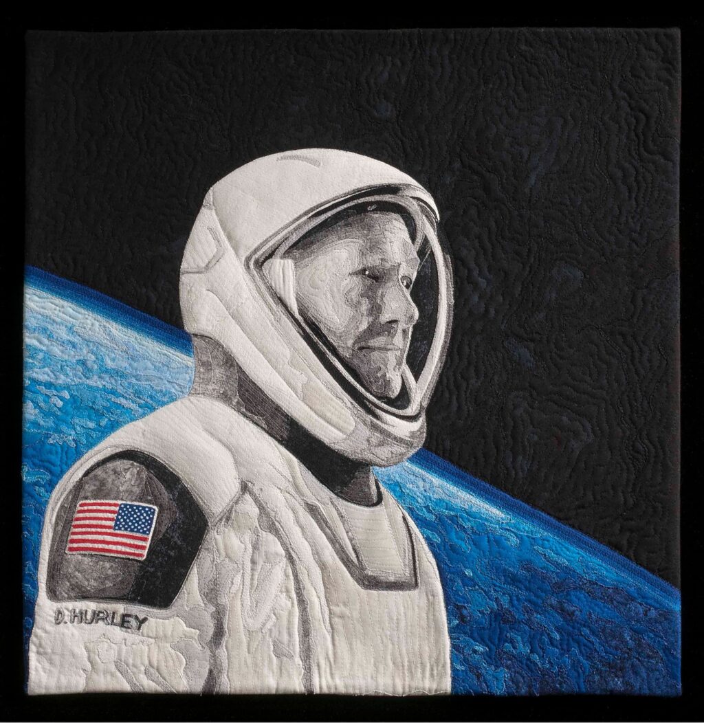 Karen Nyberg, Doug Hurley, First SpaceX Dragon Commander quilt, Craft in America