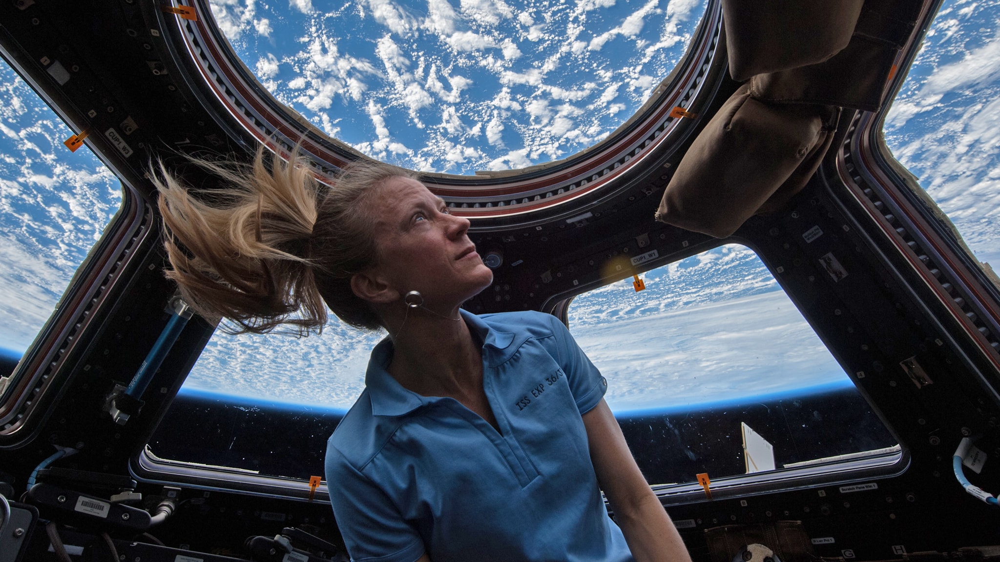 Karen Nyberg in the in the Cupola of the International Space Station, Courtesy of NASA, Craft in America