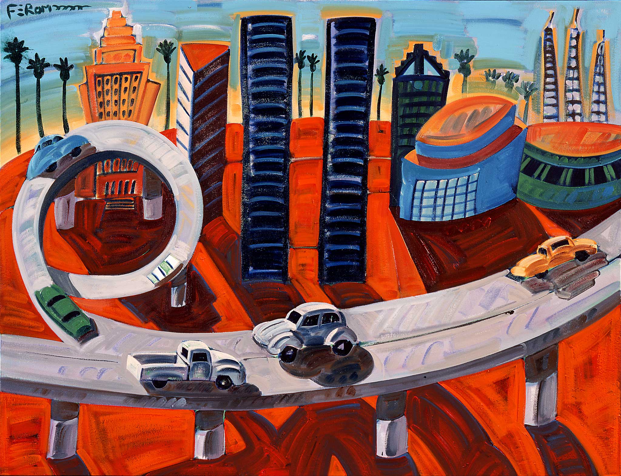 Frank Romero, Cheech's Downtown, 2000. Courtesy of the artist