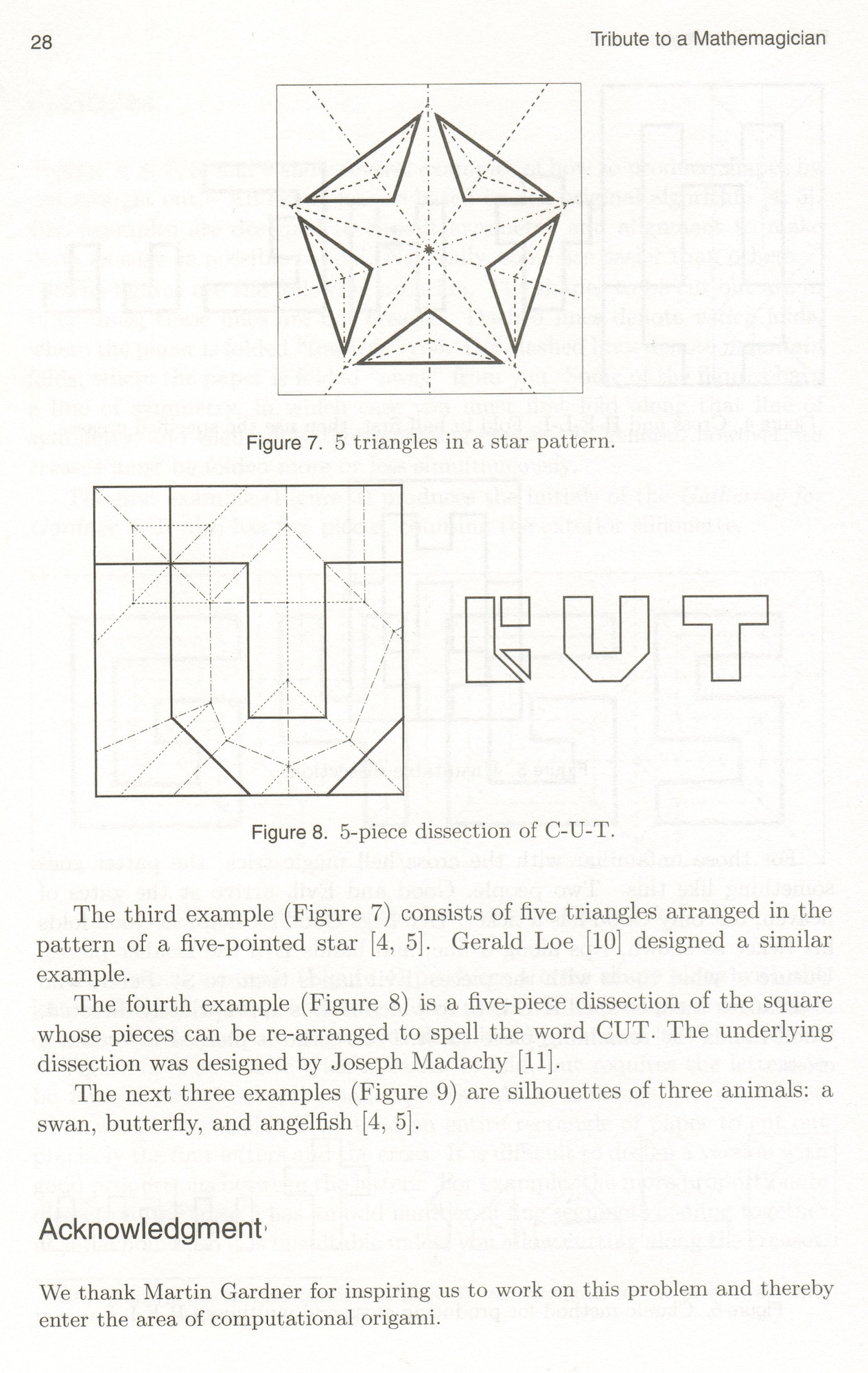 Star Pattern and block letter origami folding templates.